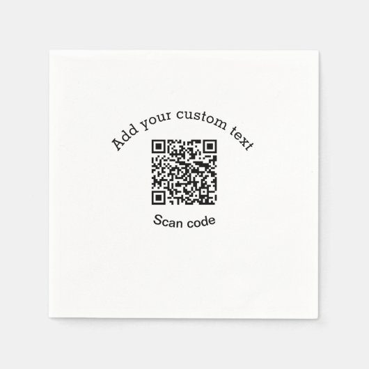 Voeg uw aangepaste tekstscan QR-code bedrijf toe Servet (Voorkant)