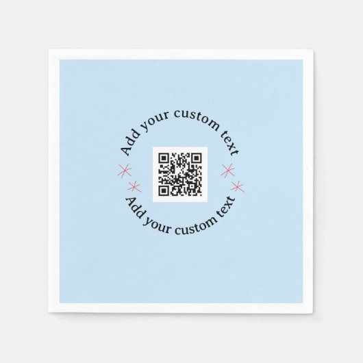 Voeg uw aangepaste tekstscan QR-code bedrijf toe Servet (Voorkant)