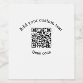 Voeg uw aangepaste tekstscan QR-code bedrijf toe Wijn Etiket (Enkel label)