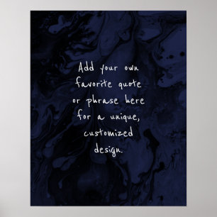 Voeg uw aangepaste zwarte prijsopgave toe aan Navy Poster