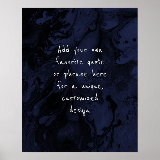 Voeg uw aangepaste zwarte prijsopgave toe aan Navy Poster (Voorkant)