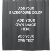 Voeg uw achtergrondkleur, uw afbeelding, jouw teks douchegordijn (Voorkant)