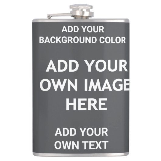 Voeg uw achtergrondkleur, uw afbeelding, jouw teks heupfles (Voorkant)