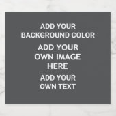 Voeg uw achtergrondkleur, uw afbeelding, jouw teks likeurfles etiket (Enkel label)