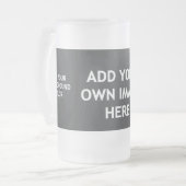 Voeg uw achtergrondkleur, uw afbeelding, jouw teks matglas bierpul (Voorkant links)