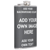 Voeg uw achtergrondkleur, uw afbeelding, uw tekst  heupfles (Rechts)