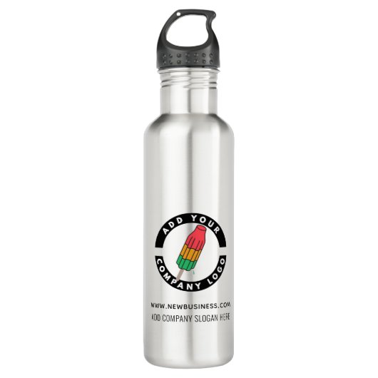 Voeg uw adres van de BedrijfsWebsite toe Waterfles (Voorkant)