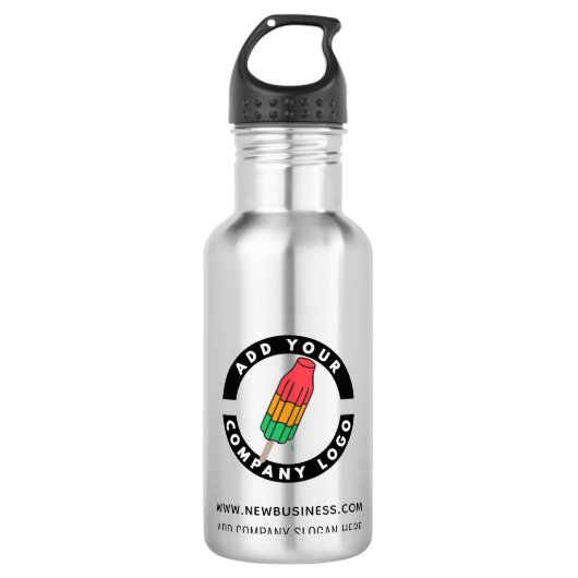 Voeg uw adres van de BedrijfsWebsite toe Waterfles (Voorkant)