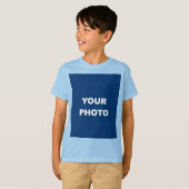 Voeg uw Afbeelding foto Afbeelding licht blauw Log T-shirt (Voorkant volledig)