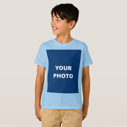 Voeg uw Afbeelding foto Afbeelding licht blauw Log T-shirt (Voorkant volledig)