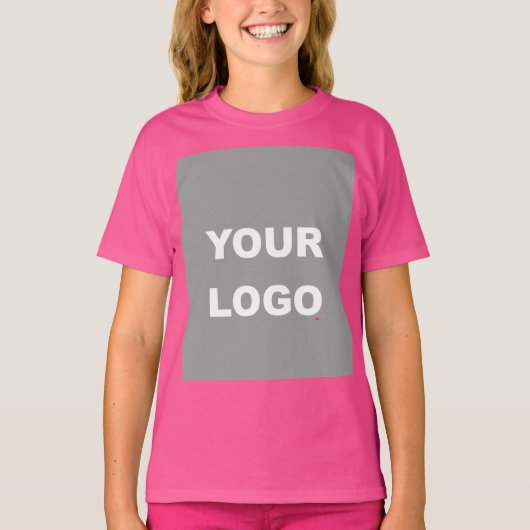 Voeg uw Afbeelding Foto Afbeelding Logo Wauw Roze  T-shirt (Voorkant)