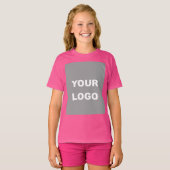 Voeg uw Afbeelding Foto Afbeelding Logo Wauw Roze  T-shirt (Voorkant volledig)