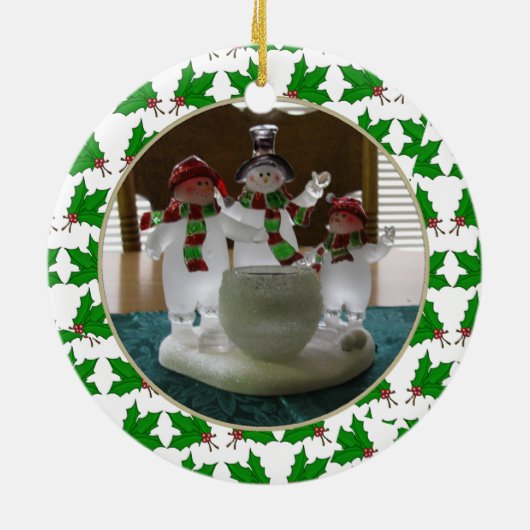 Voeg uw Afbeelding Holly Keepomwille Ornament toe (Achterkant)