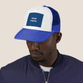 Voeg uw Afbeelding Logo White Royal Blue toe Trucker Pet (In situ)