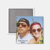 Voeg UW Afbeelding Reisbestemming Leuk Paar Magneet (Voorkant / Achterkant)