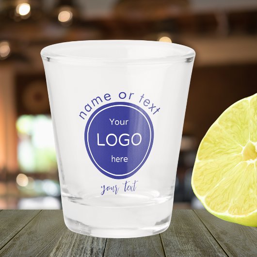 voeg uw bedrijf bedrijf logo Bar blauw Shot Glas