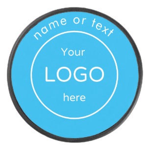 Voeg uw bedrijf business shop logo blue hockey puck