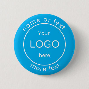 Voeg uw bedrijf business shop logo blue ronde button 5,7 cm