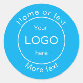 Voeg uw bedrijf business shop logo blue ronde sticker (Voorkant)