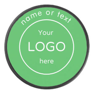 Voeg uw bedrijf business shop logo groen hockey puck
