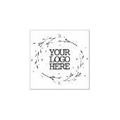Voeg uw bedrijf Logo botanische bladeren toe Rubberstempel (Afrduk)