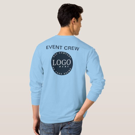 Voeg uw bedrijf Logo en website personeel T-shirt (Achterkant volledig)