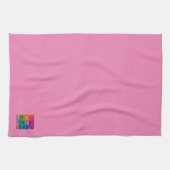 Voeg uw bedrijf Logo tekst Schattige roze custom Theedoek (Horizontaal)