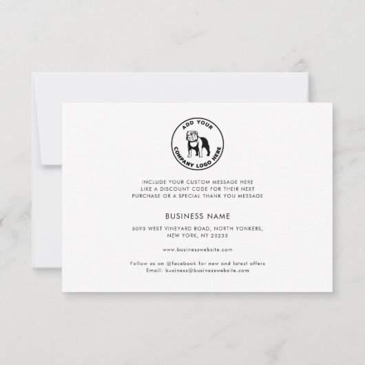 Voeg uw bedrijf Logo toe Bedankkaart (Achterkant)