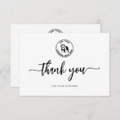 Voeg uw bedrijf Logo toe Bedankkaart (Voorkant / Achterkant)