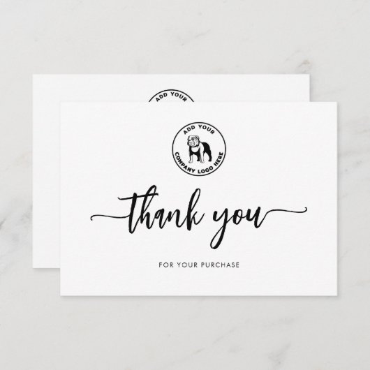 Voeg uw bedrijf Logo toe Bedankkaart (Voorkant / Achterkant)