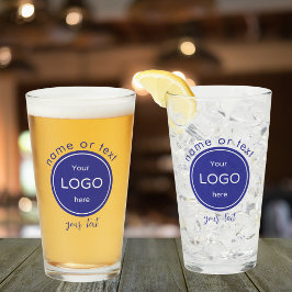 Voeg uw bedrijf toe logo Bar blue Glas