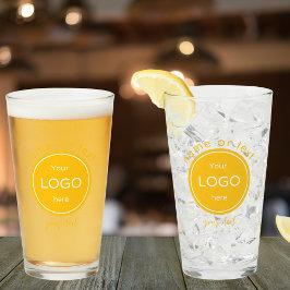 Voeg uw bedrijf toe logo Bar geel Glas