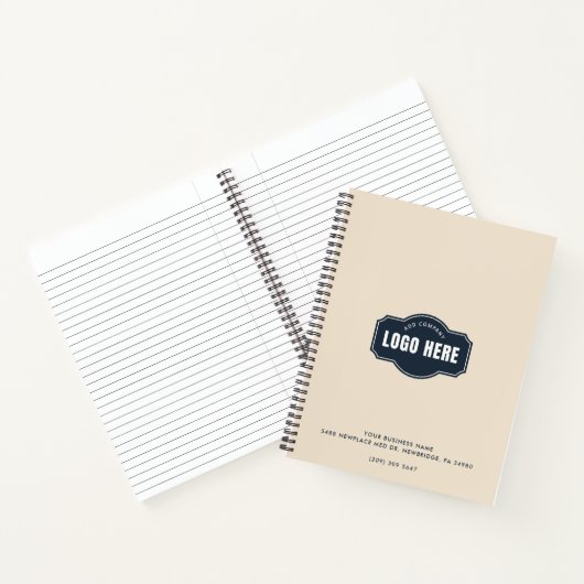 Voeg uw bedrijf toe Logo Elegant Minimalist Custom Notitieboek (Binnen)