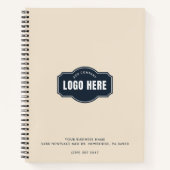 Voeg uw bedrijf toe Logo Elegant Minimalist Custom Notitieboek (Voorkant)
