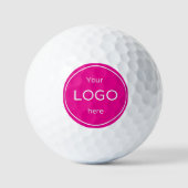 Voeg uw bedrijf toe logo golfen felroze golfballen (Voorkant)