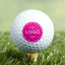 Voeg uw bedrijf toe logo golfen felroze golfballen