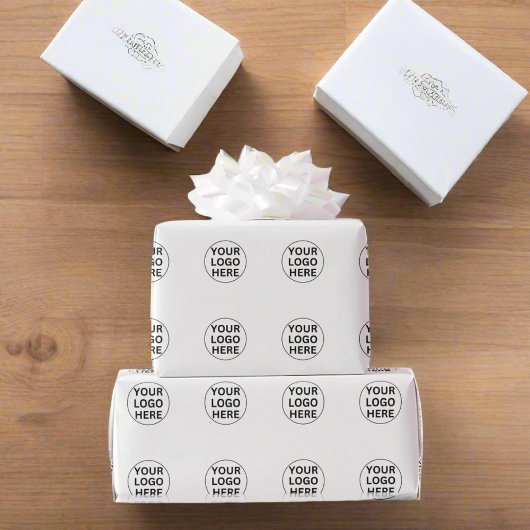 Voeg uw bedrijf toe Logo L Promotional Branded Whi Cadeaupapier