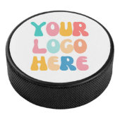 Voeg uw bedrijf toe Logo Modern Minimal Simple Hockey Puck (3/4)
