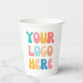 Voeg uw bedrijf toe Logo Modern Minimal Simple Papieren Bekers (Voorkant)