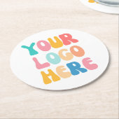 Voeg uw bedrijf toe Logo Modern Minimal Simple Ronde Kartonnen Onderzetter (Gebogen)