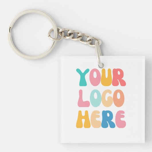 Voeg uw bedrijf toe Logo Modern Minimal Simple Sleutelhanger (voorkant)