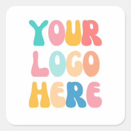 Voeg uw bedrijf toe Logo Modern Minimal Simple Vierkante Sticker