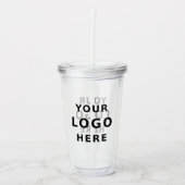 Voeg uw bedrijf toe Logo Simple Minimal Promotiona Acryl Drinkbeker (Voorkant)