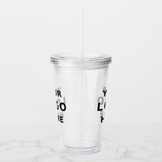 Voeg uw bedrijf toe Logo Simple Minimal Promotiona Acryl Drinkbeker (Rechts)