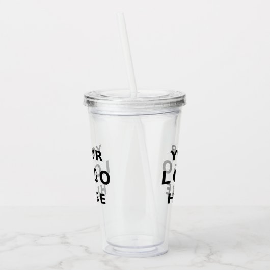 Voeg uw bedrijf toe Logo Simple Minimal Promotiona Acryl Drinkbeker (Links)