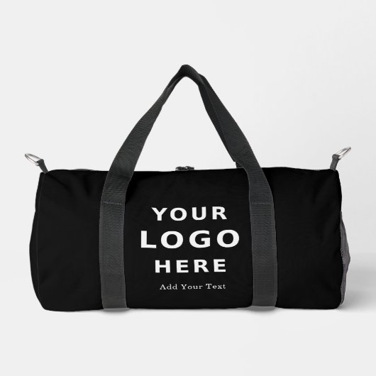 Voeg uw bedrijf toe Logo Simple Minimalist Black Plunjezak (Voorkant)