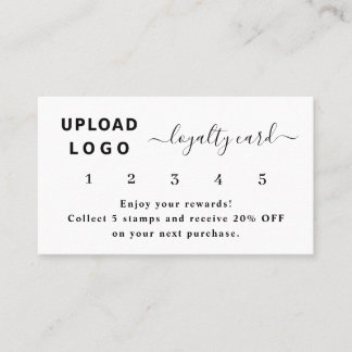 Voeg uw bedrijf toe Logo Simple Minimalist Reward Klantenkaartje