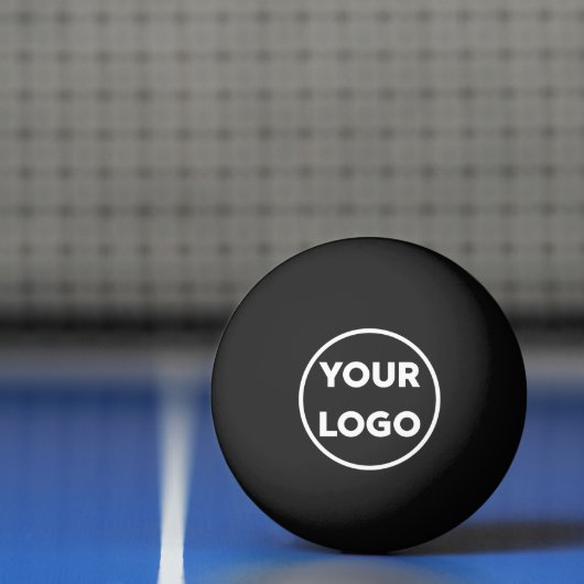 Voeg uw bedrijf zwart met Logo-merk toe Pingpongbal (Net)