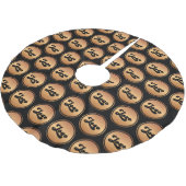 Voeg uw bedrijfs Aangepaste Gold Logo toe Kerstboom Rok (Gekanteld)