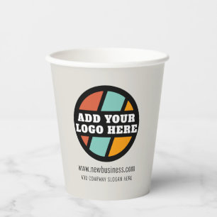 Voeg Uw Bedrijfs van de Website van de Logo Bevord Papieren Bekers